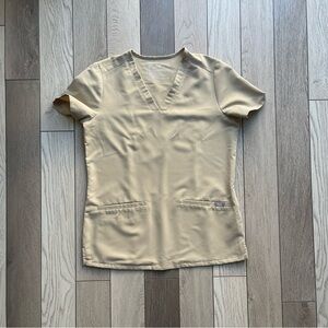Figs Beige Short Sleeve Women's Scrub